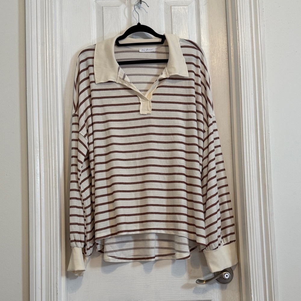 Collared striped pullover